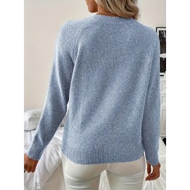 Plus Size, Women's Elegant Button-Front Sweater Jacket - Soft Round Neck Collar Blazer, Machine Washable Slim-Fit Coat for Office, Casual & Formal Wear, All-Season Layering Piece (No Dry Clean)