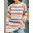 [Bohemian Knit Top] Vintage Bohemian Style Color Block Knit Top - Hollow-Out Design, Long Sleeve, Round Neck Pullover for Women
