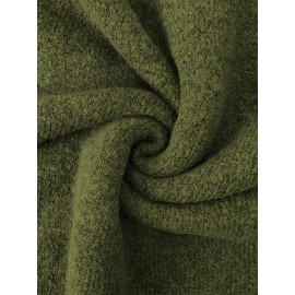 [Fall Winter Apparel] Plus Size Women's Elegant Cardigan | Chic Solid Color Open Front Button-Up Sweater with Ribbed Cuffs, Long Sleeves, and Button Details for Fall/Winter Casual or Office Wear, Versatile Layering Piece