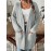 Plus Size - Plus Size Women'S Elegant Vintage Cardigan - Cozy V-Neck with Pockets, Light Gray, Long Sleeve, Fall/Winter Warmth, Casual Chic Style, Autumn Winter Apparel | Vintage Style Cardigan | Construction, Cardigan Sweater