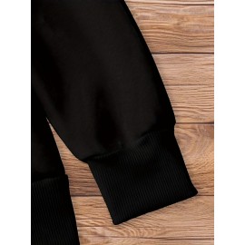 Branch Two Elegant Cockatiels Women's Casual Sweatshirt - Black Geometric Bird & Branch Design, 100% Polyester, Machine Washable, Regular Fit Round Neck for Autumn/Winter, Everyday Comfort, Natureinspired Design, Easy Care Clothing