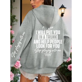 Women'S Cozy Fleece Hoodie with Humorous 