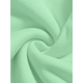 Women's Light Green Hooded Sweatshirt Dress with Inspirational 