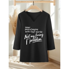 Women'S Casual V-Neck T-Shirt with 