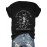 [Gothic T-Shirt] Lightweight Gothic-Inspired Skeleton & Bat Print T-Shirt | Casual Crew Neck, Short Sleeve, Spring & Summer, Casual Wear, Gothic Style