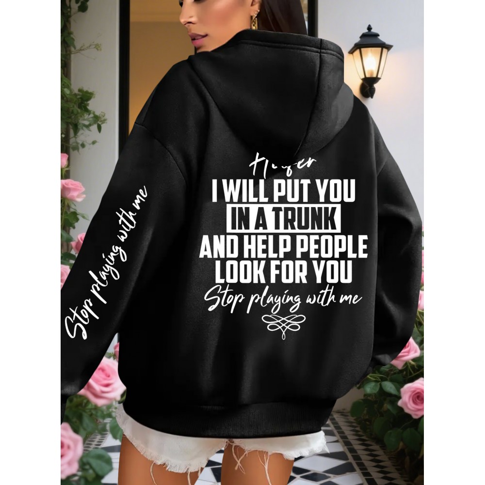 Women'S Cozy Fleece Hoodie with Humorous 