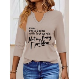 Women'S Casual V-Neck T-Shirt with 